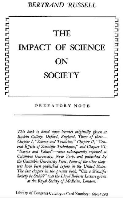 The Impact of Science on Society - Bertrand Russell 5