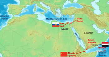 00.06.01 Mediterranean, Suez Canal, Red Sea, Bab el-Mandeb Strait, Gulf of Aden, W. Indian Ocean