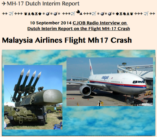 20140910 TITLE PLATE- MH-17 Dutch Interim Report