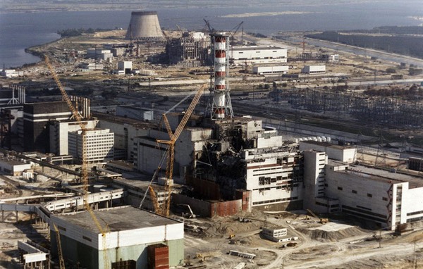 Chernobyl Nuclear Power Complex, Shortly After Disasterous Meltdown in 1986
