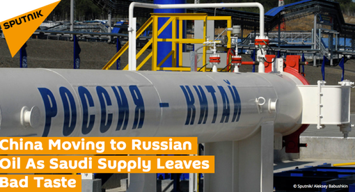 Pic 1.  HEADLINE- China Moving to Russian Oil As Saudi Supply Leaves Bad Taste