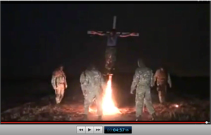 Pic 26. 20150425 BATALLION AZOV Crucifixtion w. Cross Burning !!! 18+ !!!.screenflow