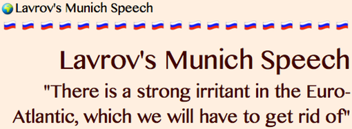 SECTION LINK- Lavrov's Munich Speech