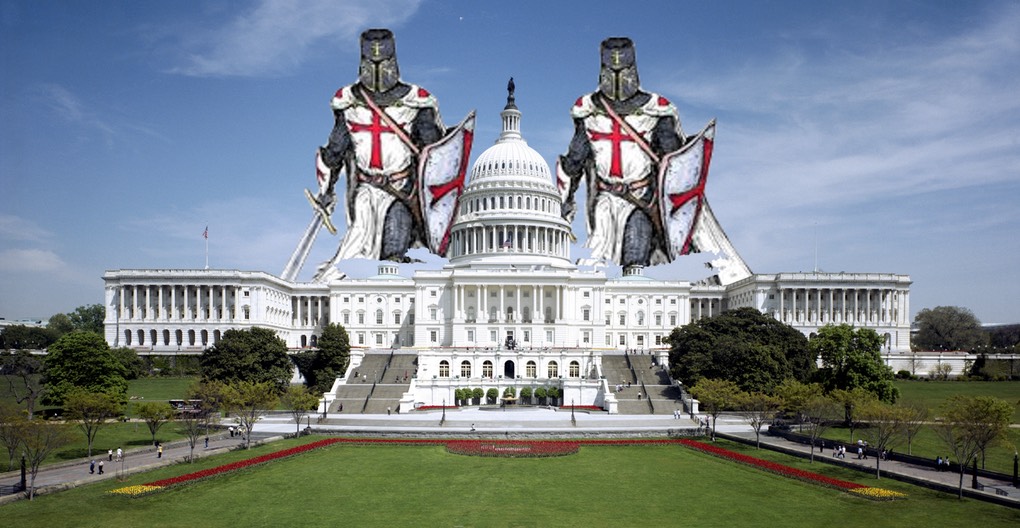 Templar Knights Over Congress Building -(3Kx1556pix) (parkside entrance)