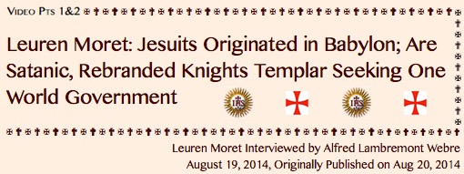 TITLE PLATE- Jesuits-Templar’s Origins & Aims Pts 1&2